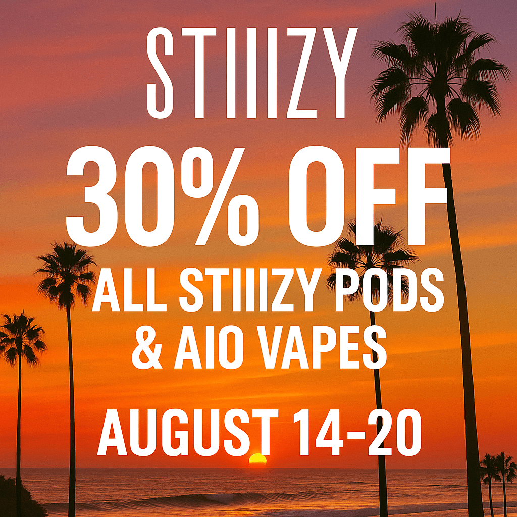 Celebrate the STIIIZY Vape Extravaganza in Marina del Rey at Highway Cannabis! From August 14–20, 2025, enjoy 30% off every STIIIZY Pod and All-In-One Vape. Visit Highway Cannabis Marina del Rey for exclusive deals on California’s favorite cannabis vape brand.