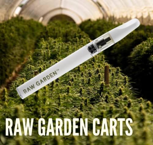 The Raw Garden Disposable Weed Pen in front of their cultivation in Santa Barbara County.